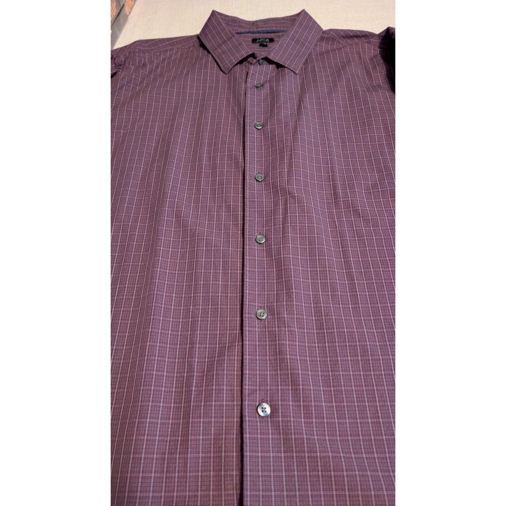 Apt 9 Men's Long Sleeve Button Down Patterned Dark Purple Shirt 2XL